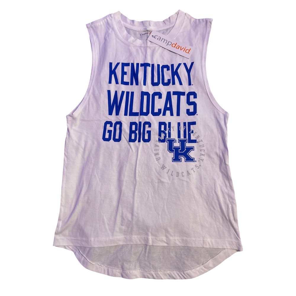 NEW Camp David NCAA Kentucky Wildcats Go Big Blue Sleeveless Tank Top Size S